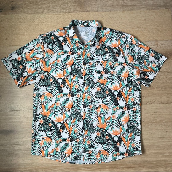 NWOT Buc ees Shirt Mens 3XL Floral Stretch Lightweight Surf Beach Button Up *Z8 - Picture 2 of 3